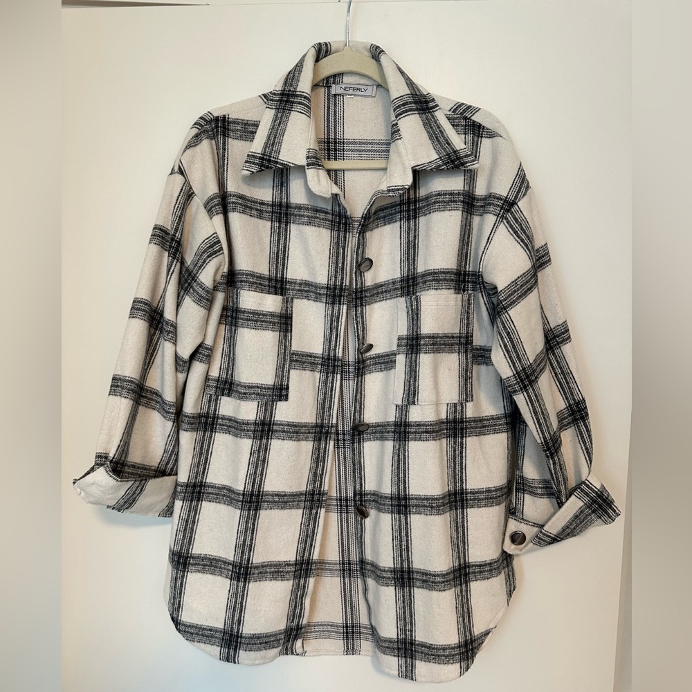 White and black shacket